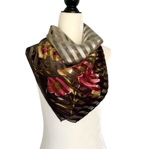 Liz Claiborne sheer floral square scarf
